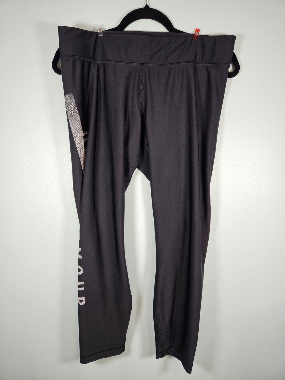 Under Armour Black Leggings with Silver Side Logo